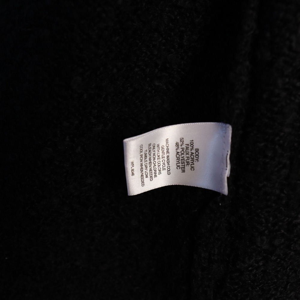 Valerie Stevens Vintage Black Faux Fur & Open Knit Vest Women's Size Small Y2K - Picture 6 of 10